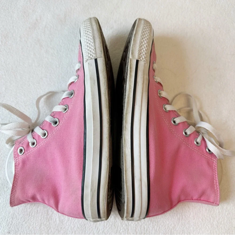 Converse Pink High Top Canvas All Star Chuck Taylor Sneakers EUC, size 8.5 - Picture 15 of 16